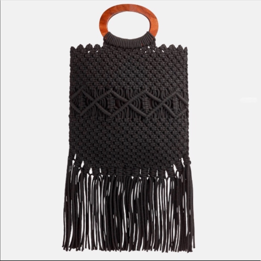 NWT Danielle Nicole Macrame Black handbag